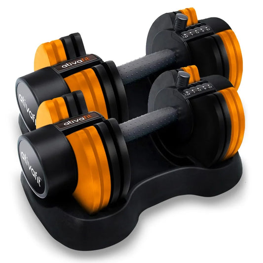 ATIVAFIT 2x Adjustable Dumbbell Set Weights Dumbbells Home
