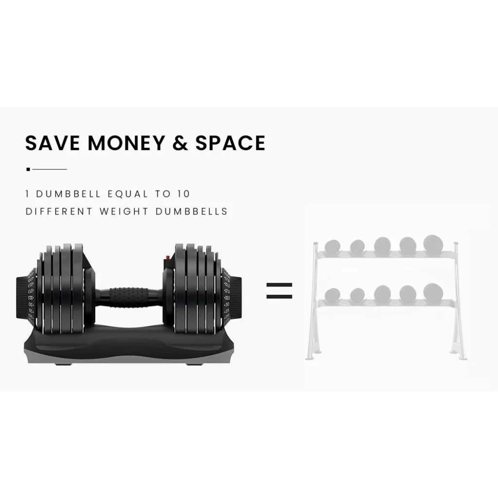 ATIVAFIT 32.5kg Single Adjustable Weight Dumbbell for Home