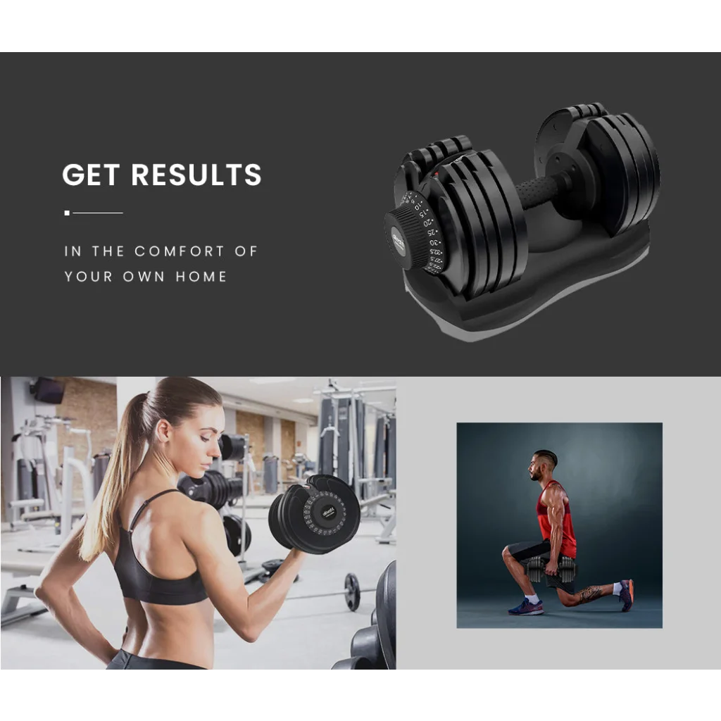ATIVAFIT 32.5kg Single Adjustable Weight Dumbbell for Home