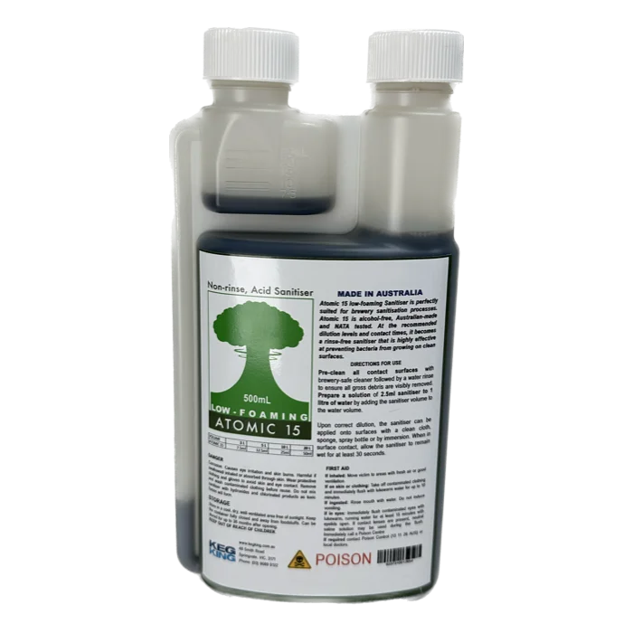 Atomic 15 Low Foaming Sanitiser 500ml - Tools