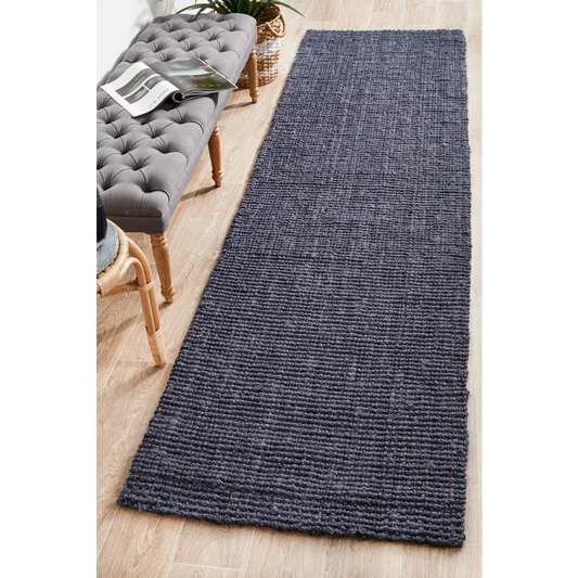 Atrium Barker Navy Runner by Rug Culture - 400X80CM - Home