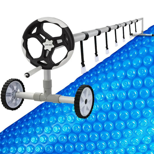 Aurelaqua Pool Roller Cover and 6x3.2m Solar Blanket 400