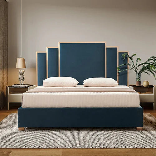 Austin Bed Frame Polyester Turquoise Fabric Padded