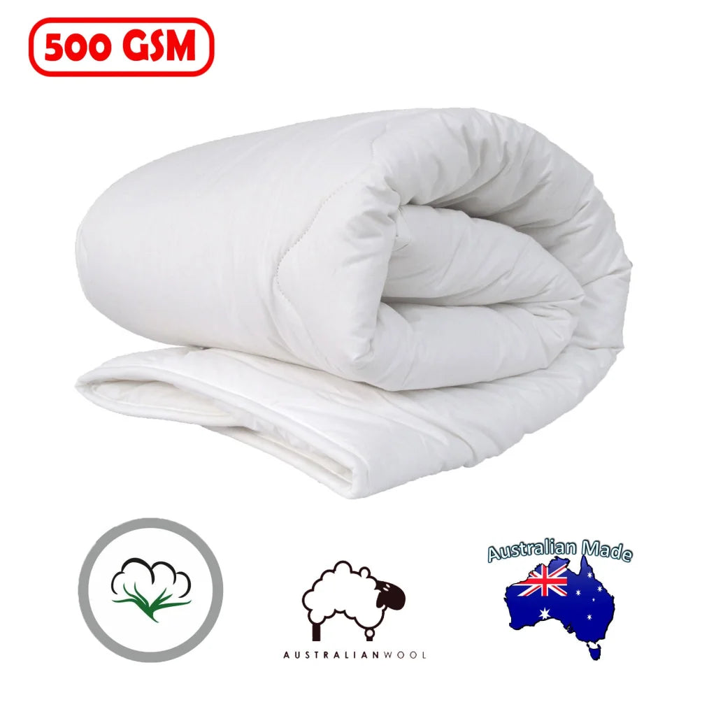 Australian Wool Quilt 500GSM Cot Size - Home & Garden