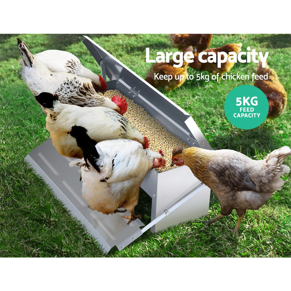 Auto Chicken Feeder Automatic Chook Poultry Treadle Self