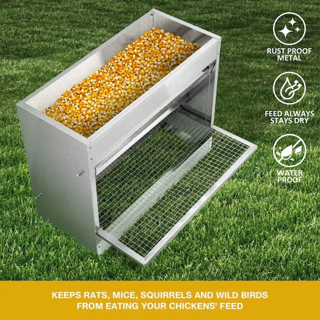 Automatic Chicken Feeder 10kg Chook Poultry Auto Treadle