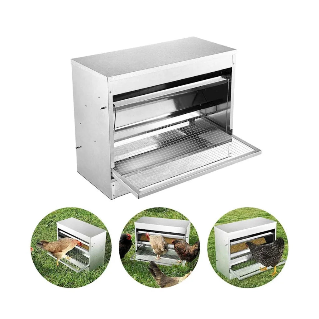 Automatic Chicken Feeder 10kg Chook Poultry Auto Treadle
