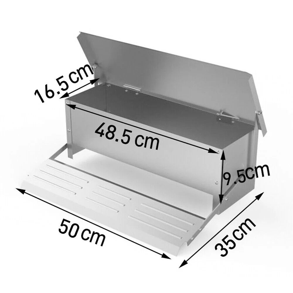 Automatic chicken feeder with farm food storage box stand
