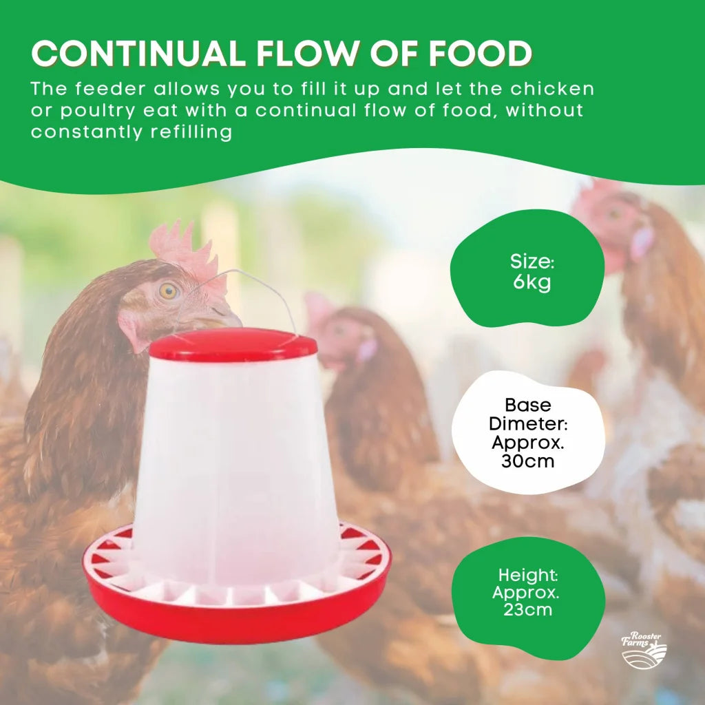 Automatic Chicken Feeder 6Kg Plastic Poultry Chook Hen