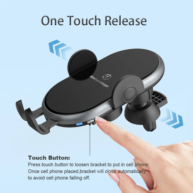 Automatic Clamping Wireless Car Charger with Backlight C366