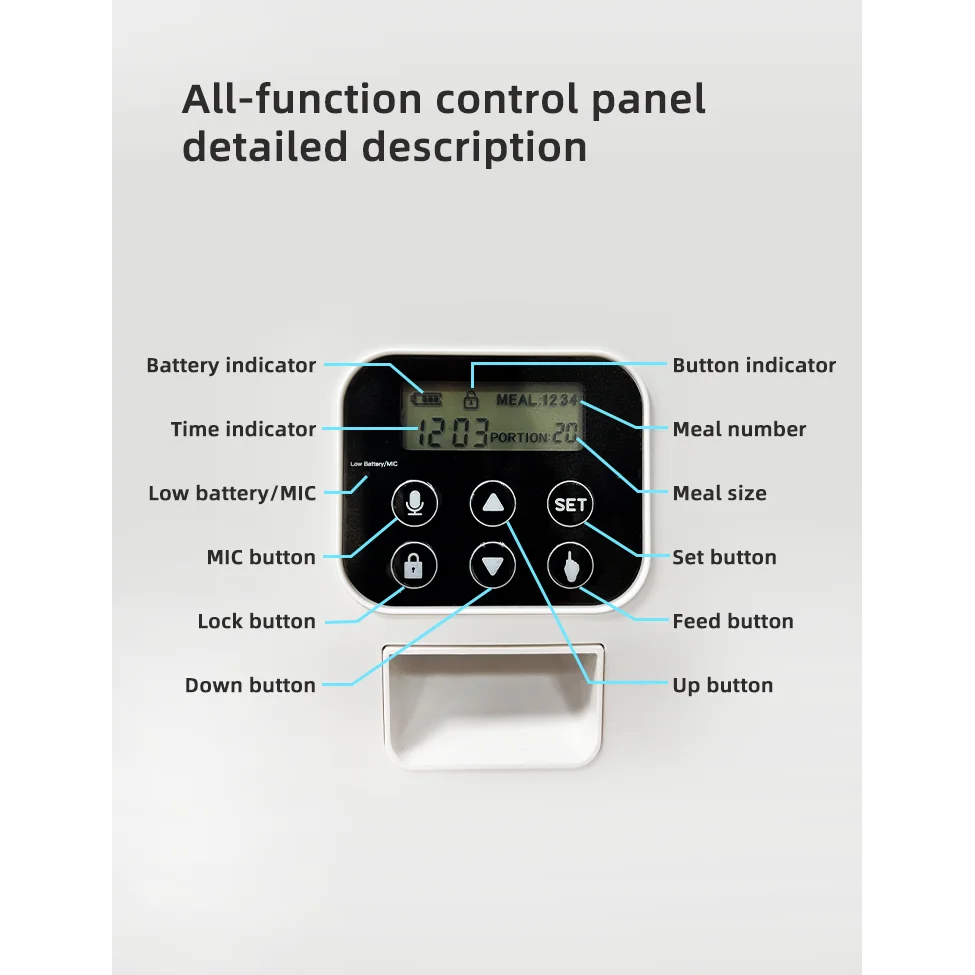 Automatic Digital Pet Feeder 5.6L Visible for Dog Cat