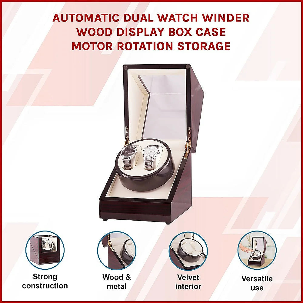 Wood automatic dual watch with useful parts and product scale