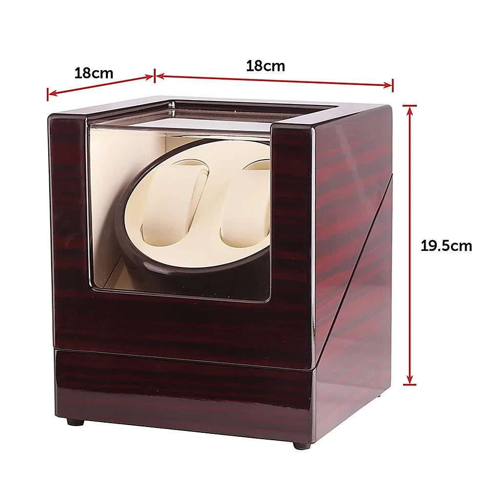 Wood automatic dual watch with colour and construction cues