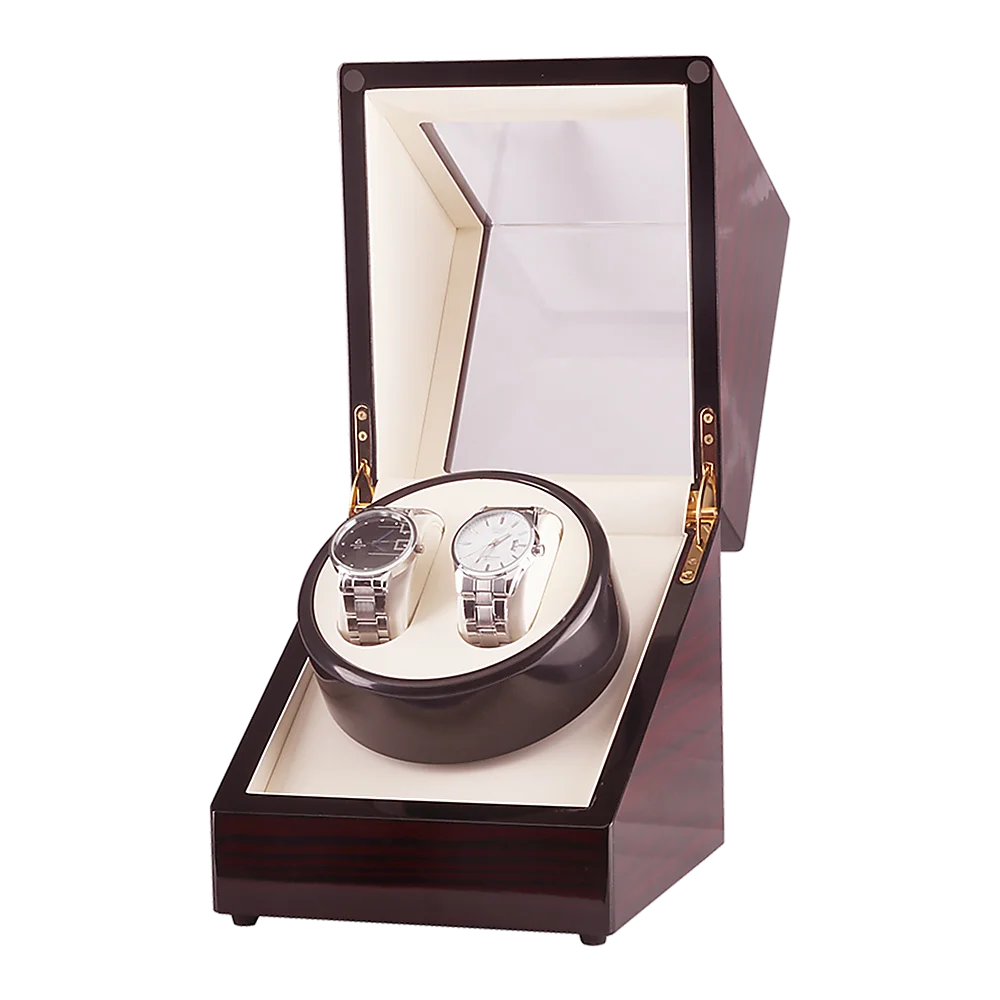 Wood automatic dual watch with tabletop context and item shape