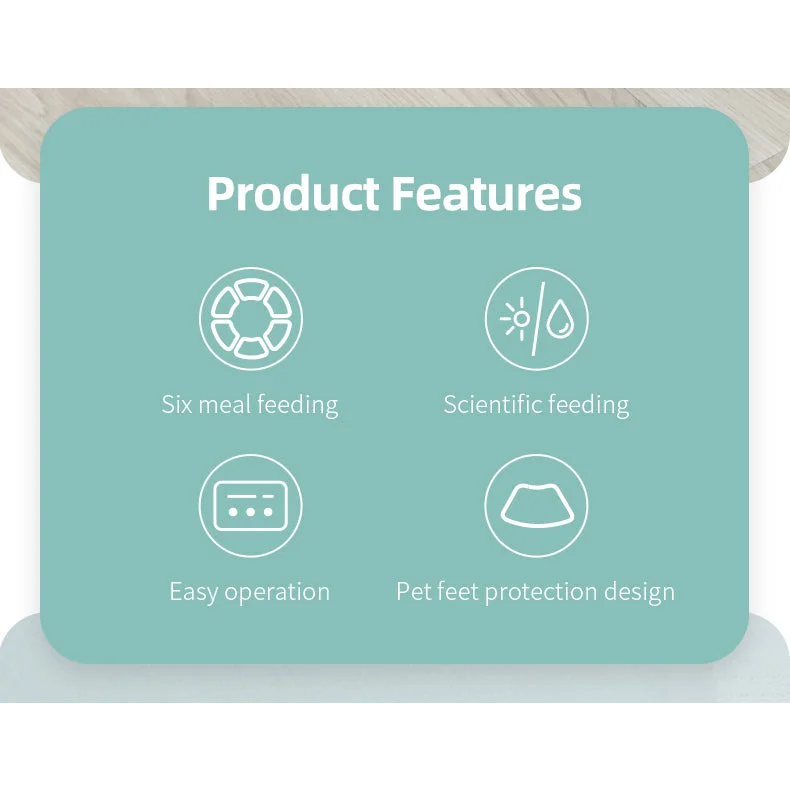 Automatic Pet Feeder 6 Meal Dog Cat Food Dispenser