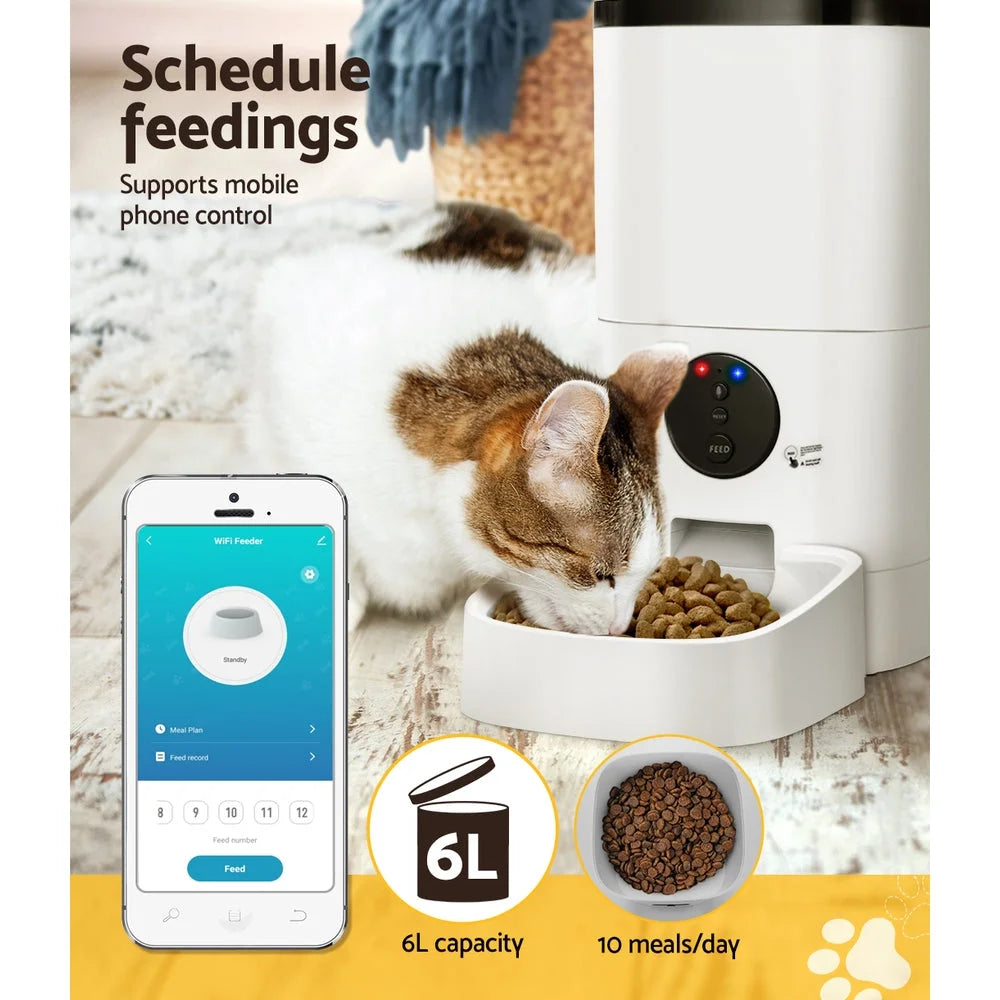 Automatic Pet Feeder 6L WiFi Auto Dog Cat Smart Food