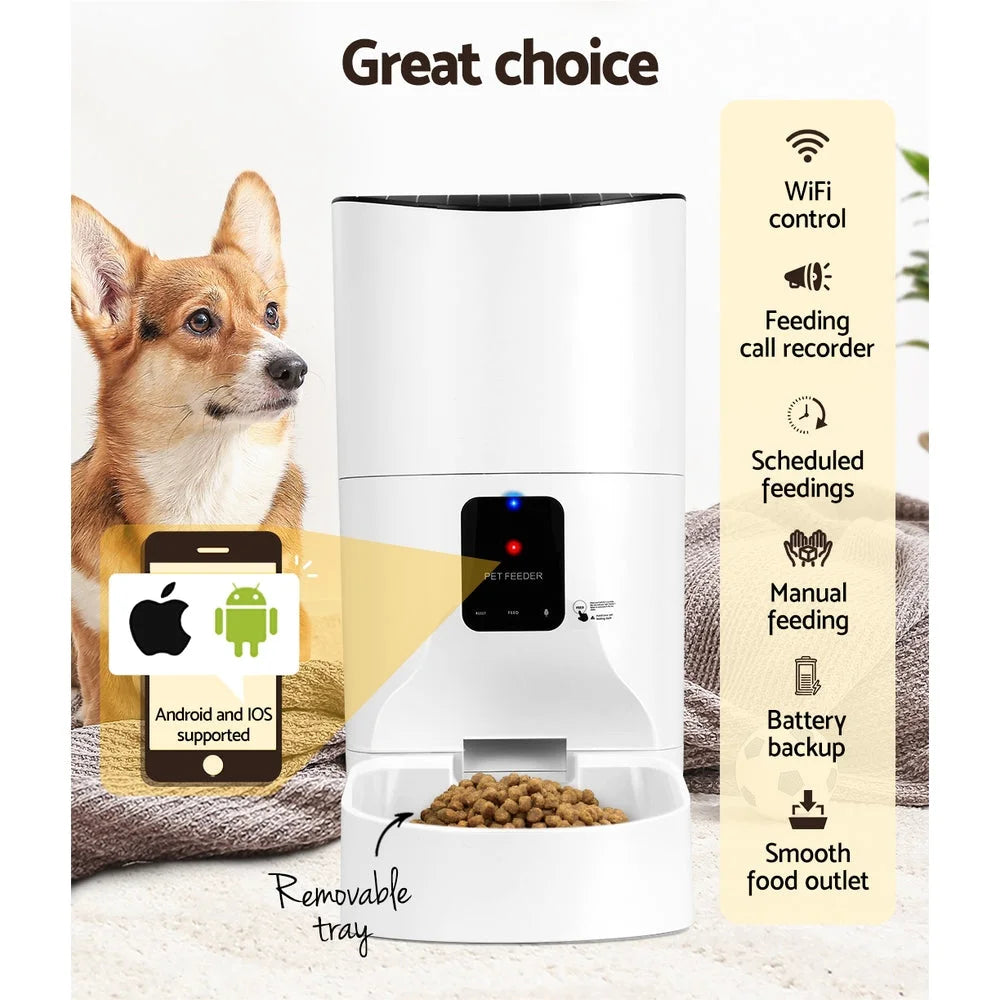 9l automatic pet feeder with storage shelves and support legs