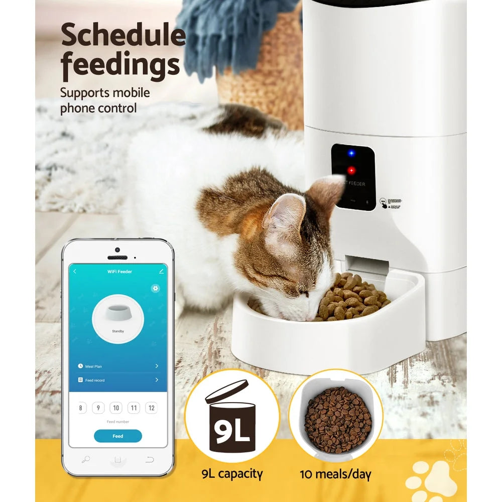 9l automatic pet feeder with matching accessories and clear item layout