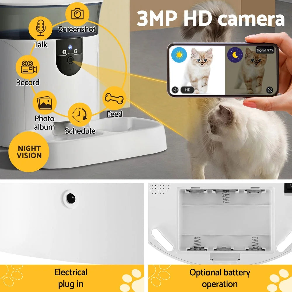 Automatic Pet Feeder Smart WiFi Dog Cat Food Dispenser