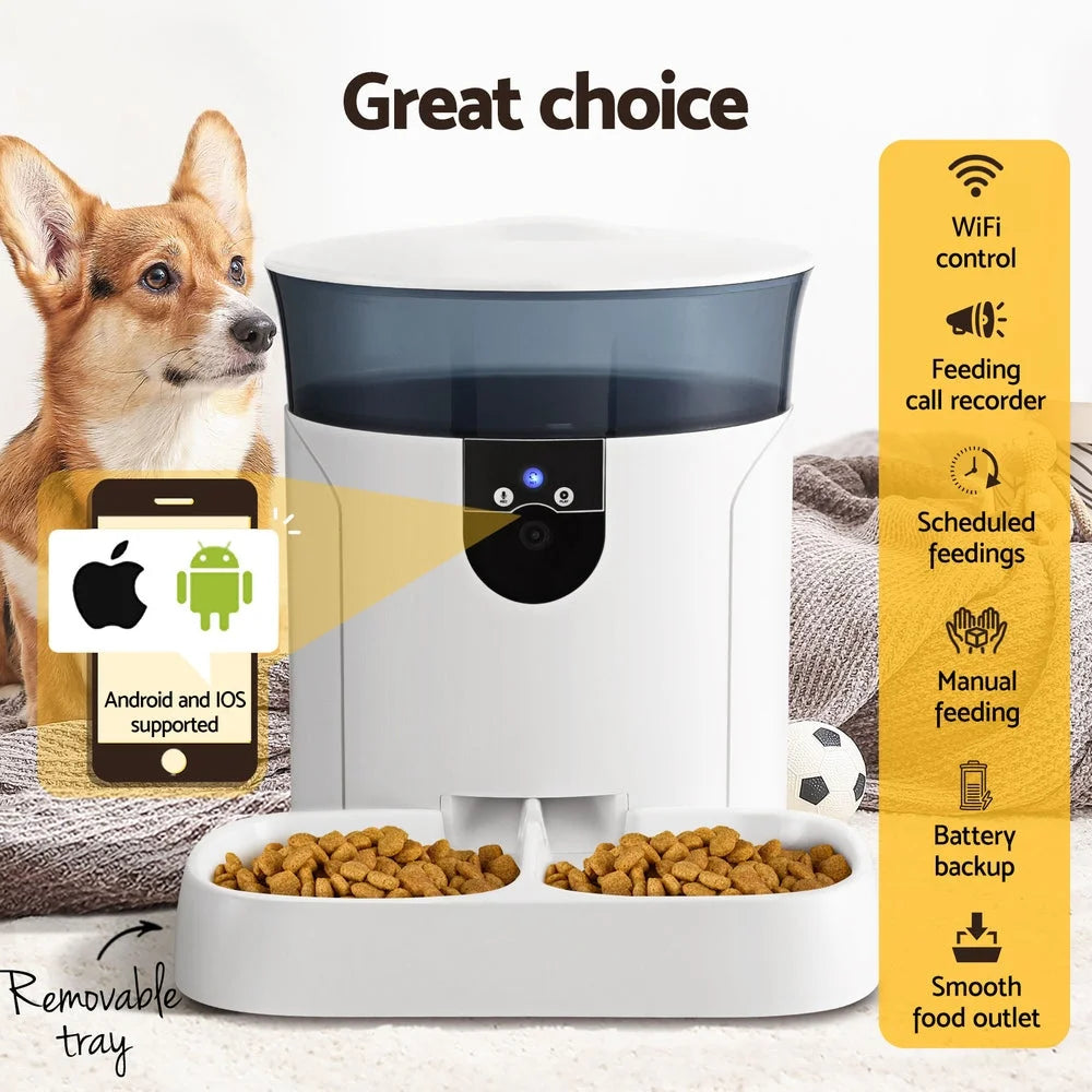 Automatic Pet Feeder Smart WiFi Dog Cat Food Dispenser
