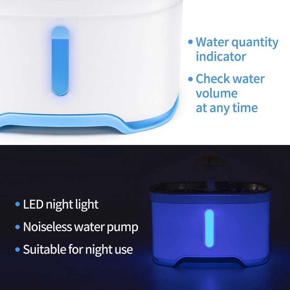 Automatic Pet Water Fountain 2.5L Dog Cat Water Feeder Bowl
