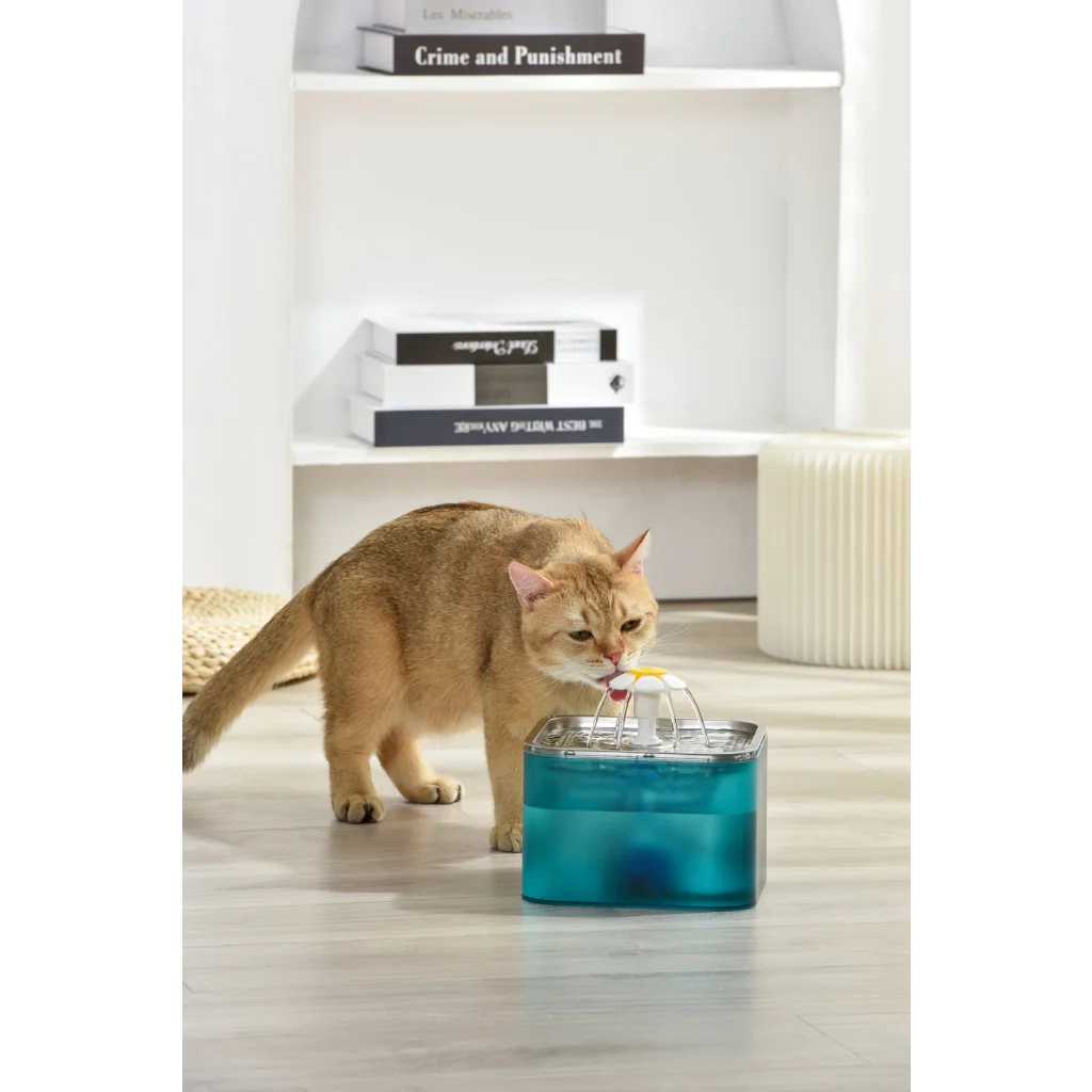 Automatic Pet Water Fountain 3L Dog Cat Stainless Steel