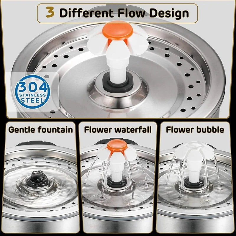 Automatic Pet Water Fountain Dog Cat Stainless Steel Feeder