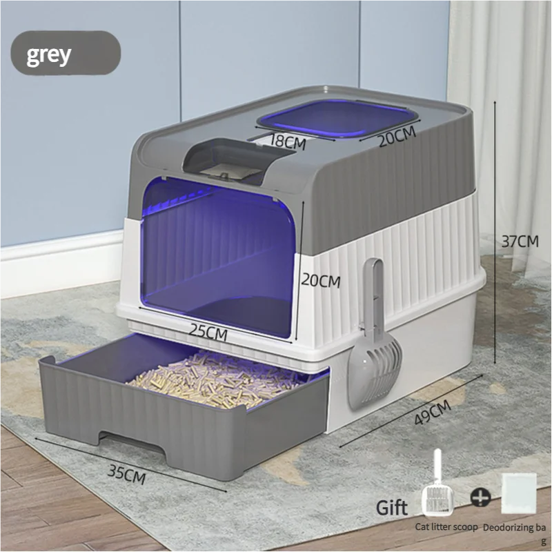 Automatic UV Sterilizing Cat Litter Box -Enclosed Design