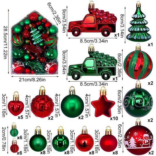 Automobile Model 72-Piece Christmas Bauble Set