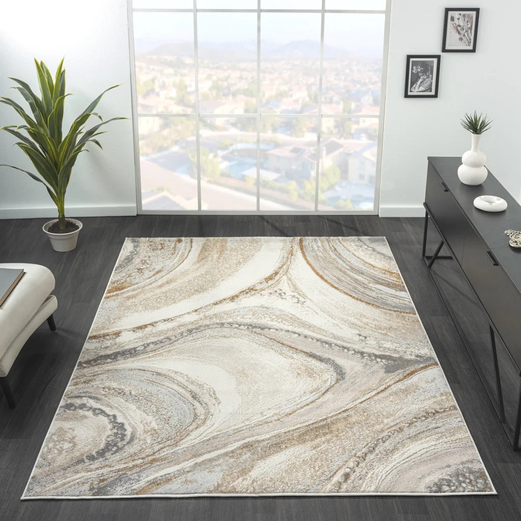 Avani Marble Rug - Sand - 160x230 cm - Home & Garden > Rugs