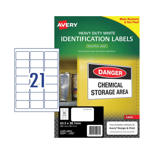 AVERY Laser Label L7060 21Up - Pack of 25