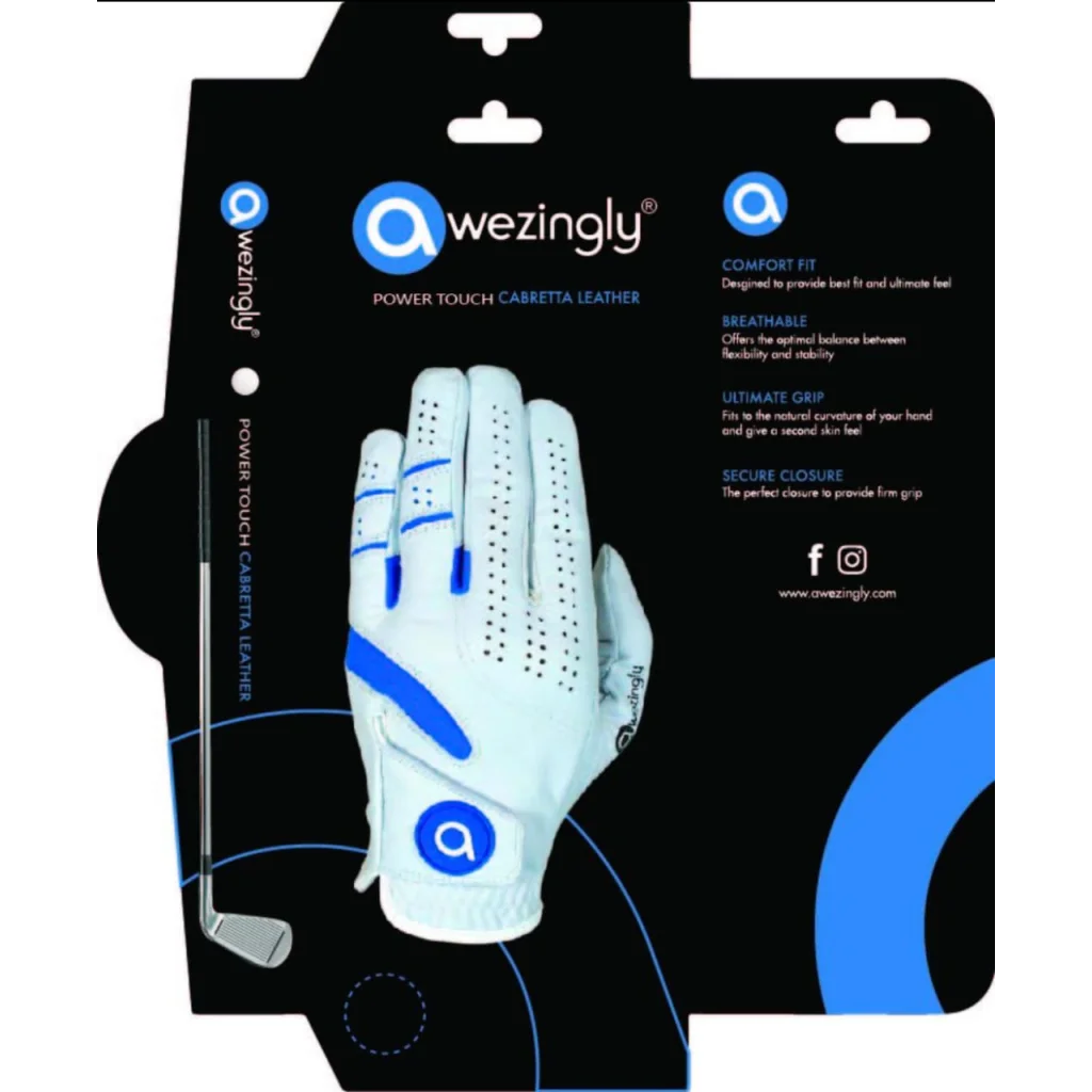 Awezingly Power Touch Cabretta Leather Golf Glove for Men