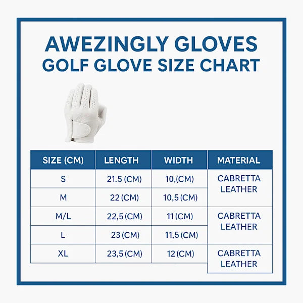 Awezingly Premium Quality Cabretta Leather Golf Glove