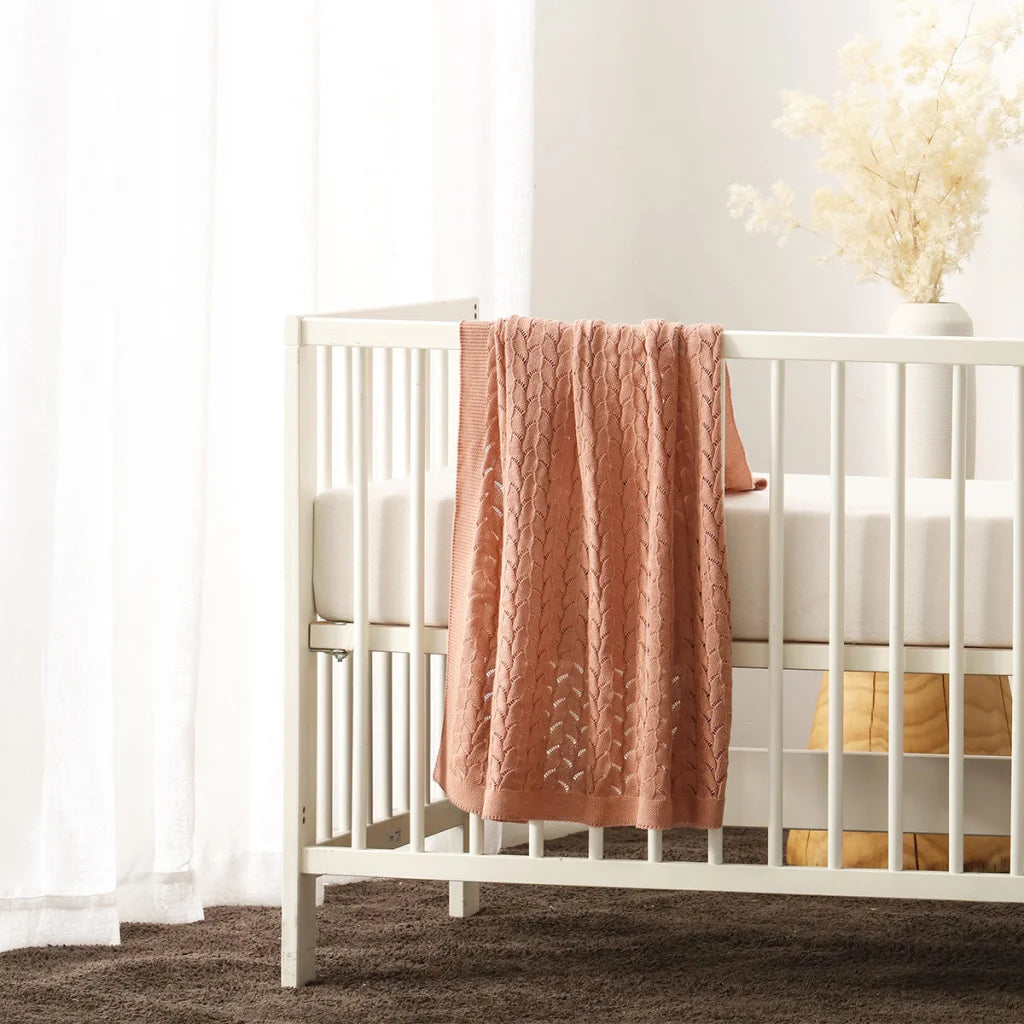 Baby Blanket 75 x 100 cm Little Gem Lyla Dusty Pink Cotton