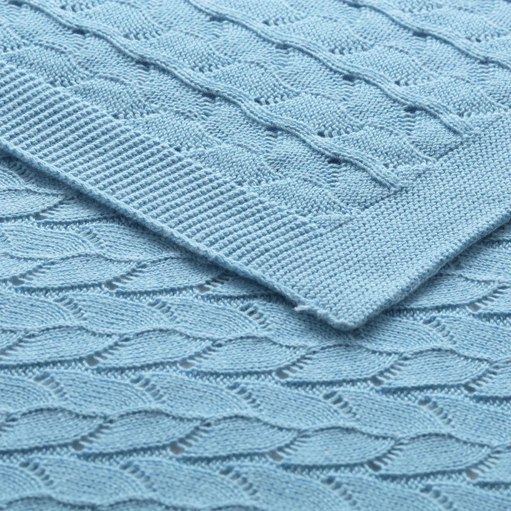 Baby Blanket Little Gem Lyla Blue Cotton 75 x 100 cm - Home