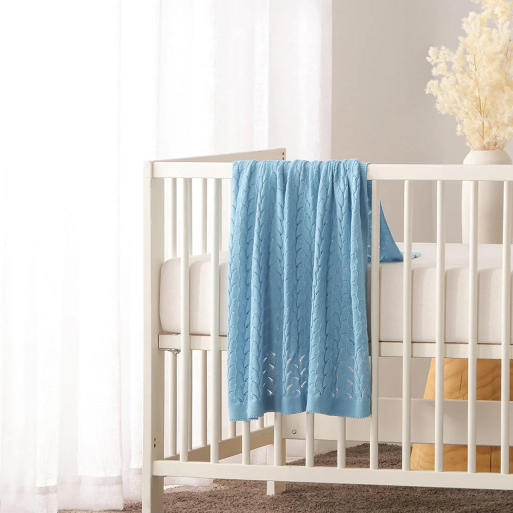 Baby Blanket Little Gem Lyla Blue Cotton 75 x 100 cm - Home