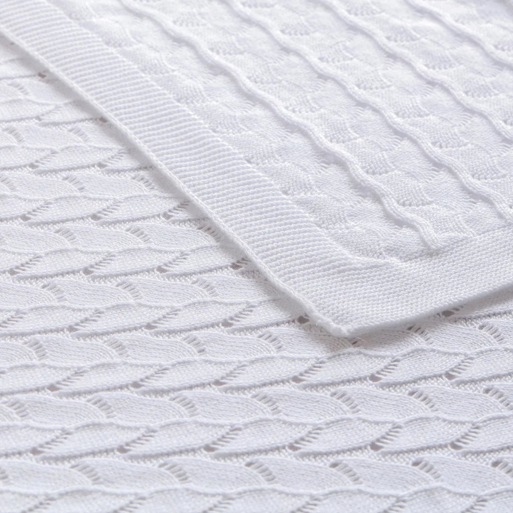 Baby Blanket Little Gem Lyla White Cotton 75 x 100 cm