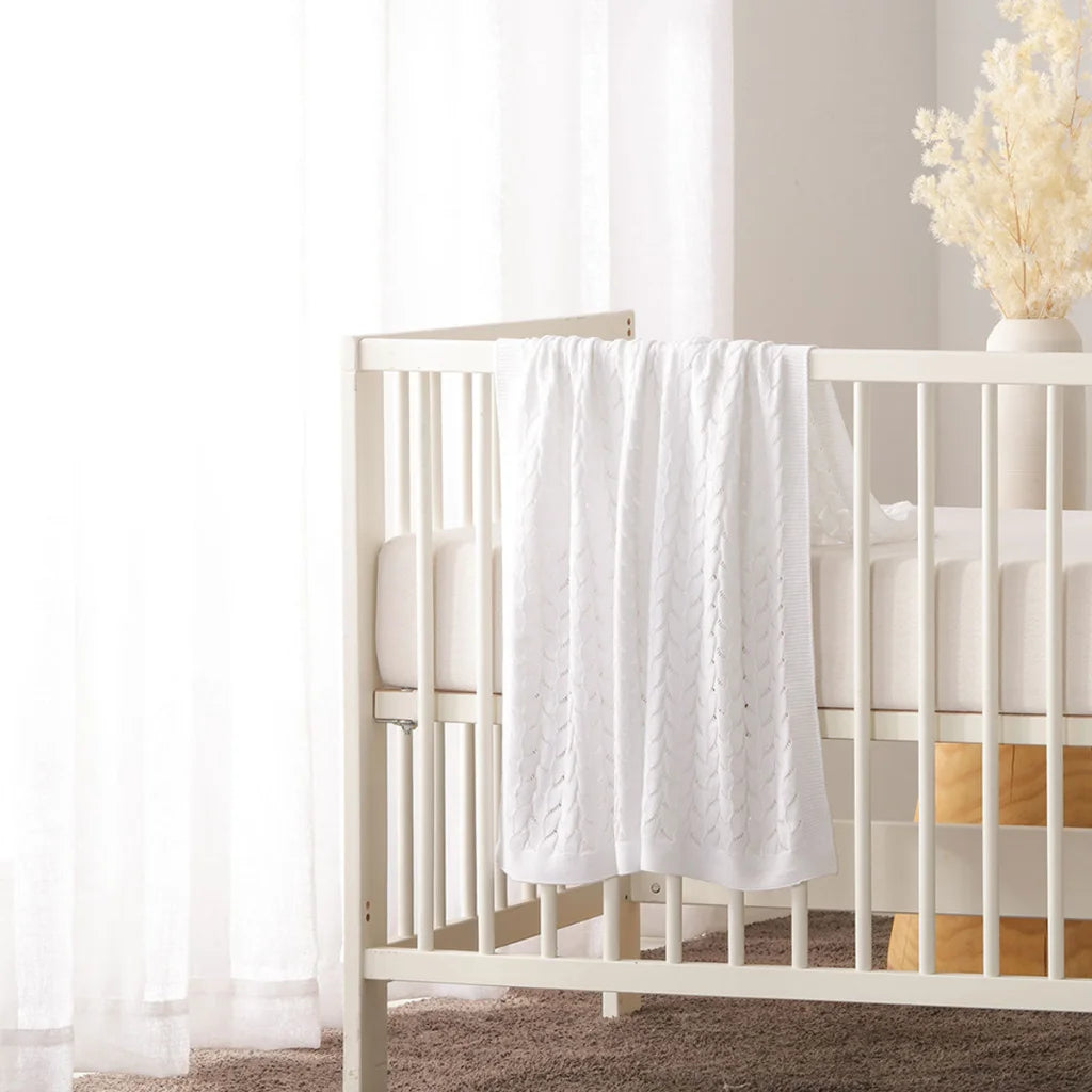 Baby Blanket Little Gem Lyla White Cotton 75 x 100 cm