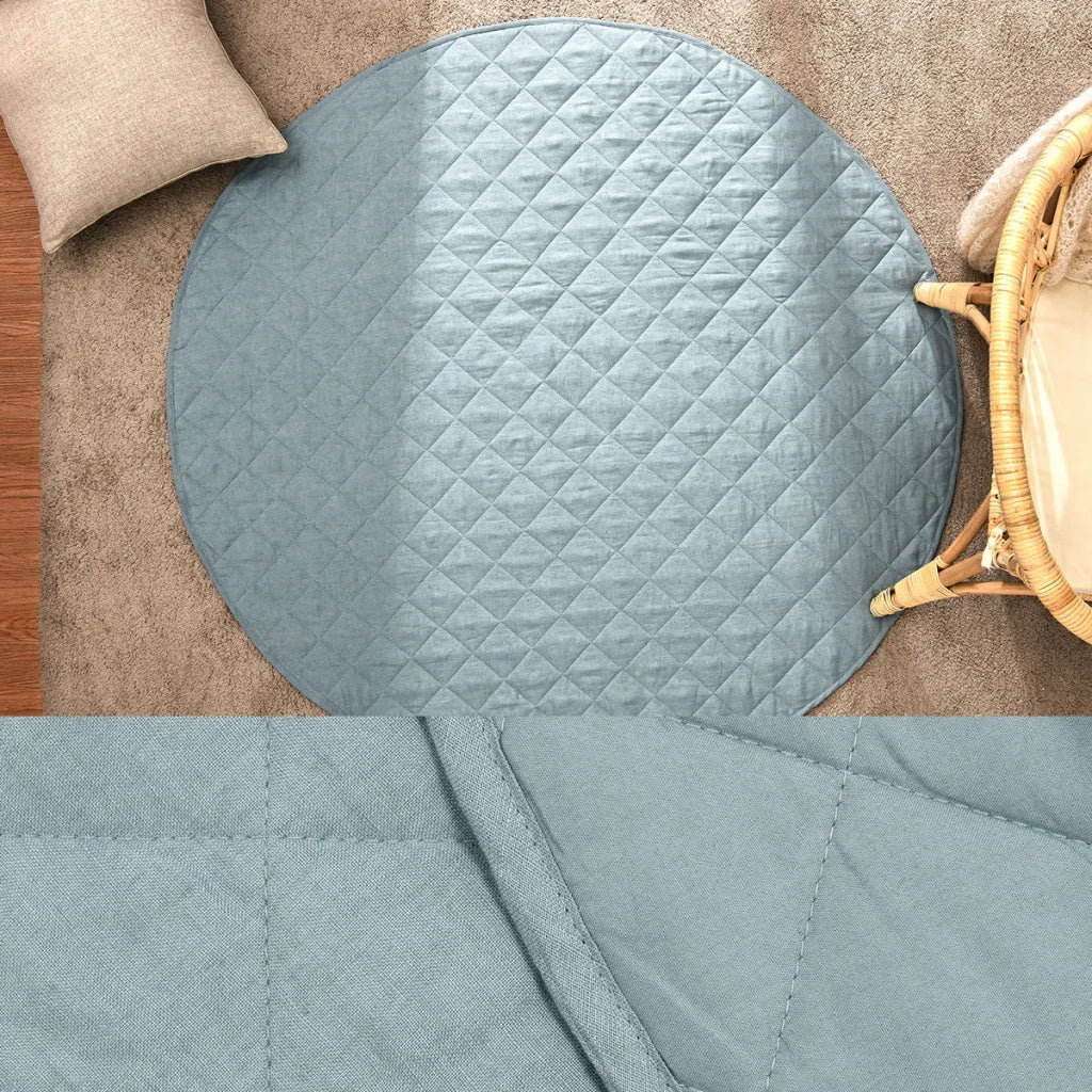 Baby Play Mat 130cm Diameter Little Gem Round Cotton Capri