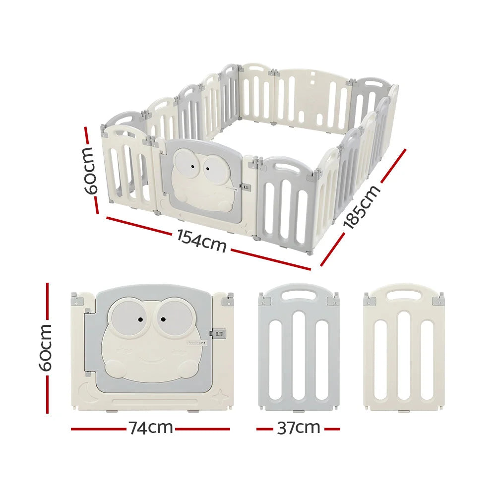 Baby Playpen 16 Panels Foldable Toddler Fence Safety Play