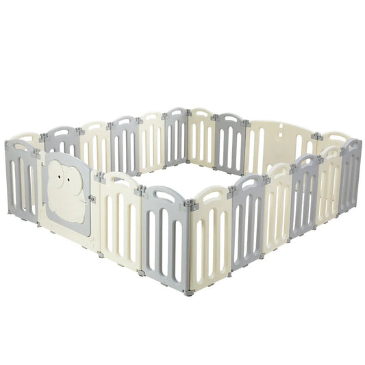 Baby playpen panels with foldable toddler fence safety