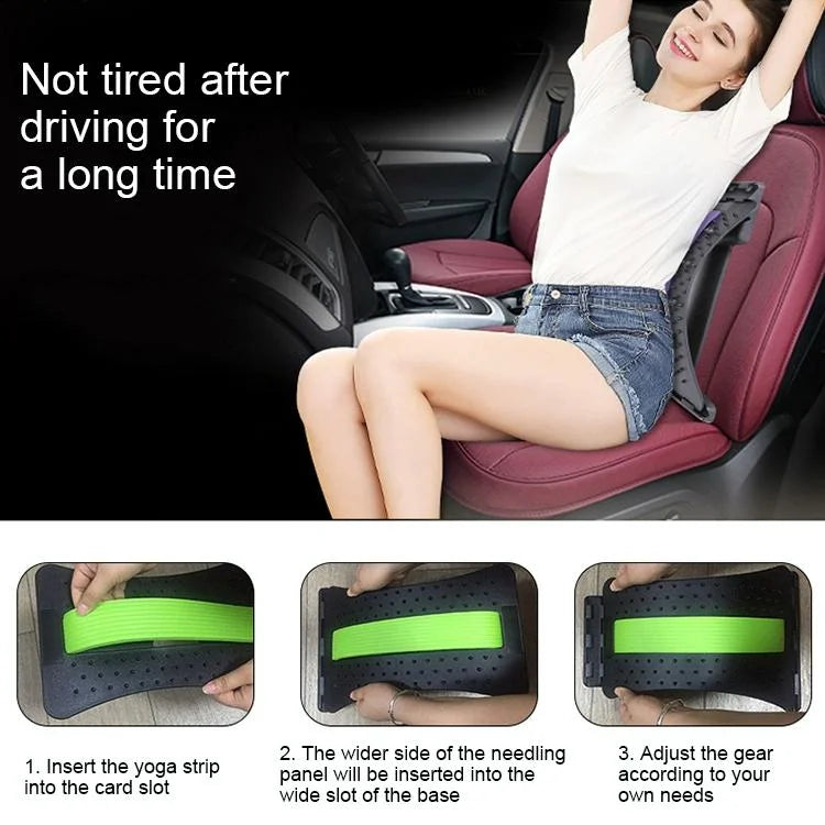Back Pain Relief Device Lumbar Traction Stretcher - Black