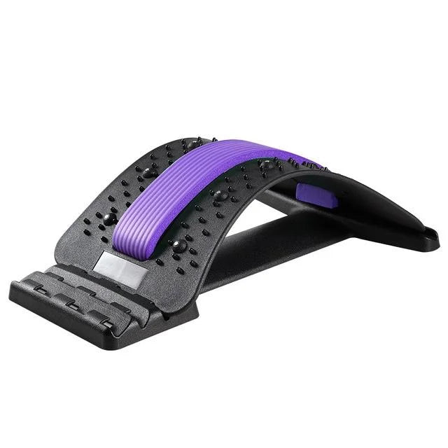 Back Pain Relief Device Lumbar Traction Stretcher - Black