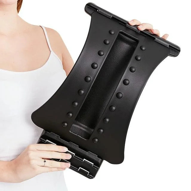 Back Pain Relief Device Lumbar Traction Stretcher - Black