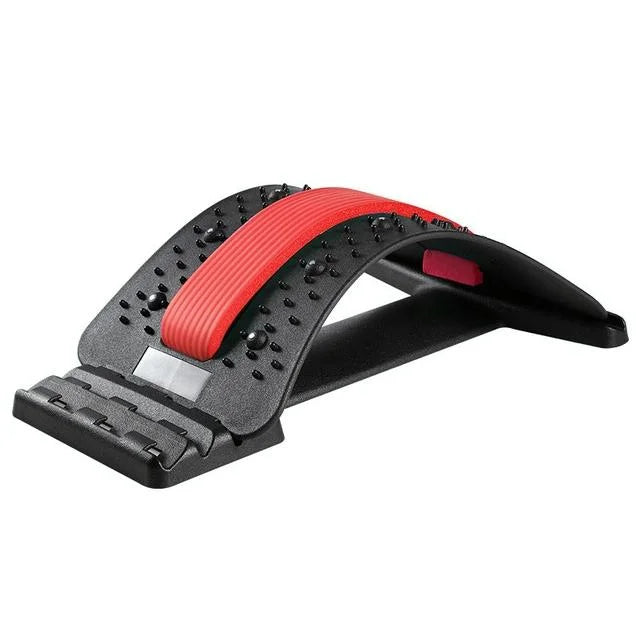 Back Pain Relief Device Lumbar Traction Stretcher - Black