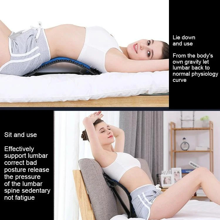 Back Pain Relief Device Lumbar Traction Stretcher - White