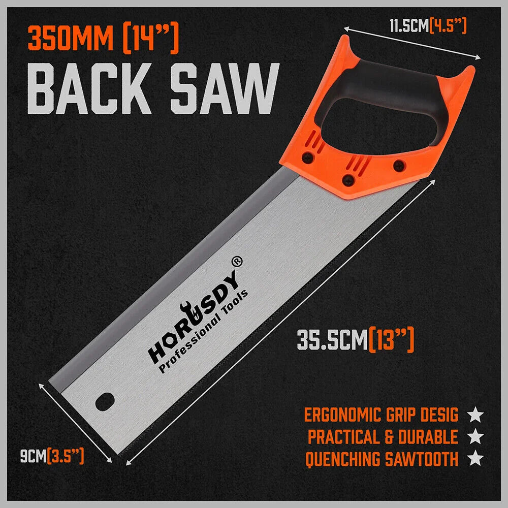 Back Saw 14’’ Wood Hand Saw Ergonomic Handle Timber Plastic