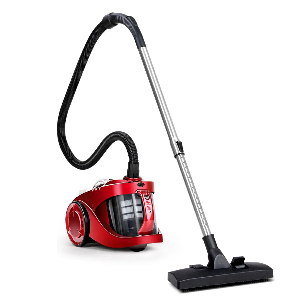Bagless Vacuum Cleaner Cyclonic 2200W, HEPA Filter Home Office Car, Red