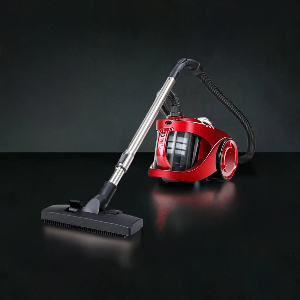 Bagless Vacuum Cleaner Cyclonic 2200W, HEPA Filter Home Office Car, Red