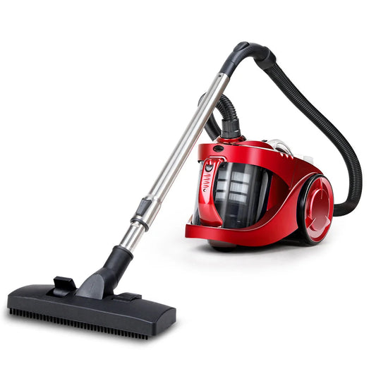 Bagless Vacuum Cleaner Cyclonic 2200W, HEPA Filter Home Office Car, Red